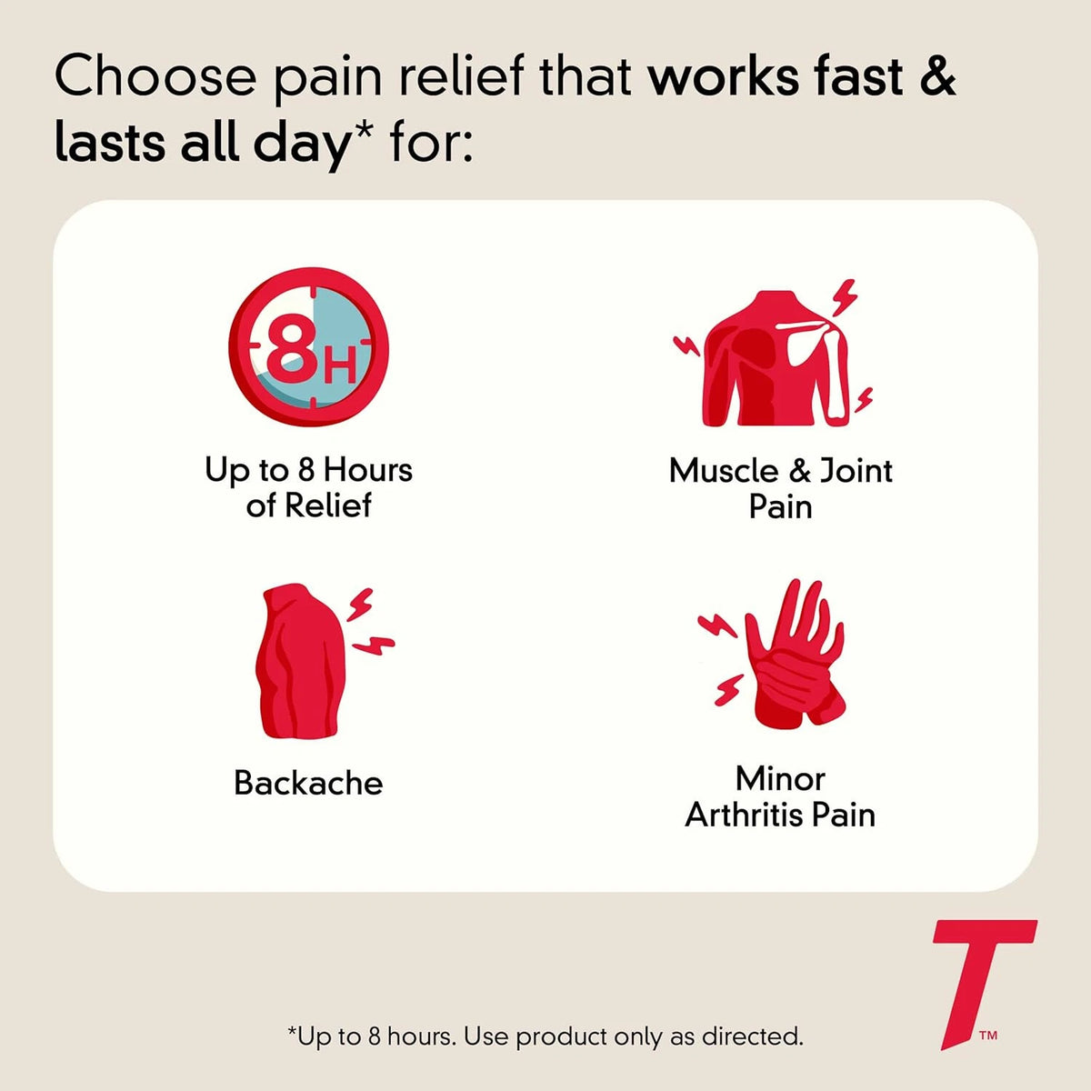 100 Count Tylenol 8 Hour Muscle Pain Treatment for Pain Relief