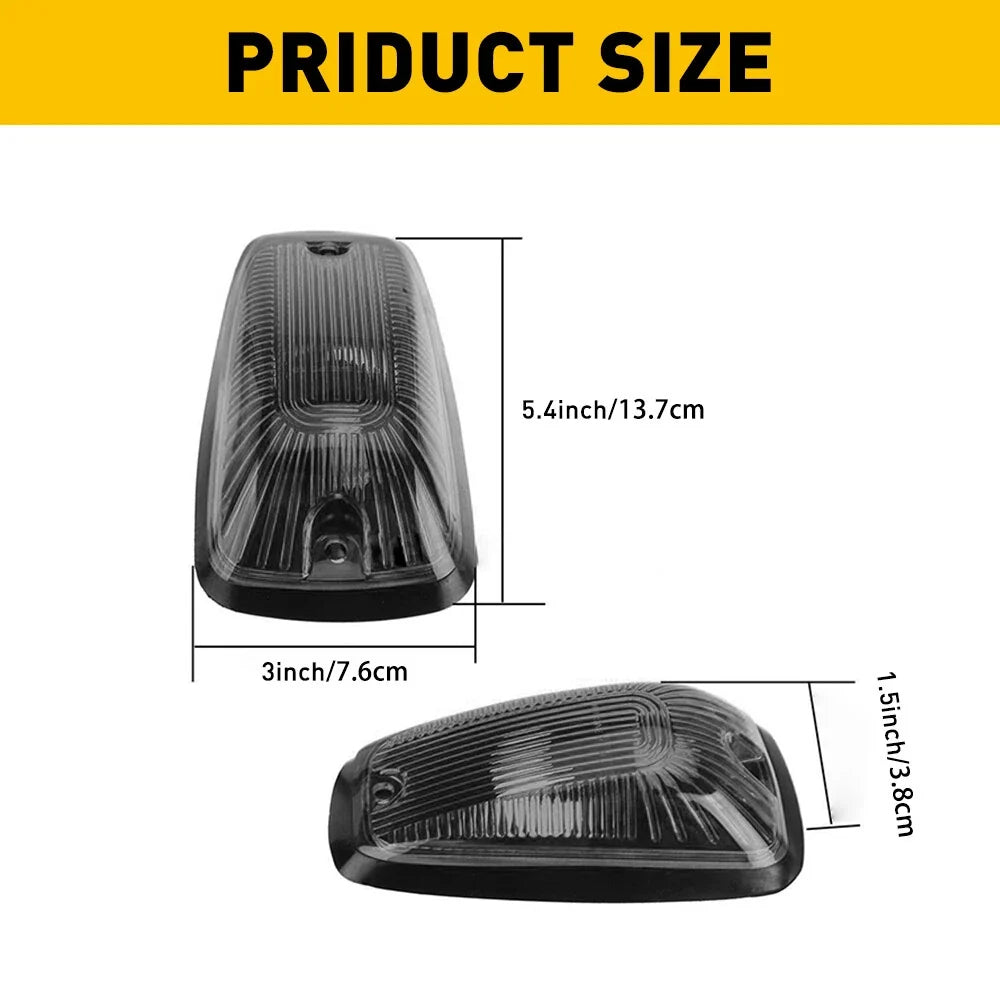 Set of 5 Black Smoked Lens LED Cab Roof Marker Lights for Truck SUV 4x4