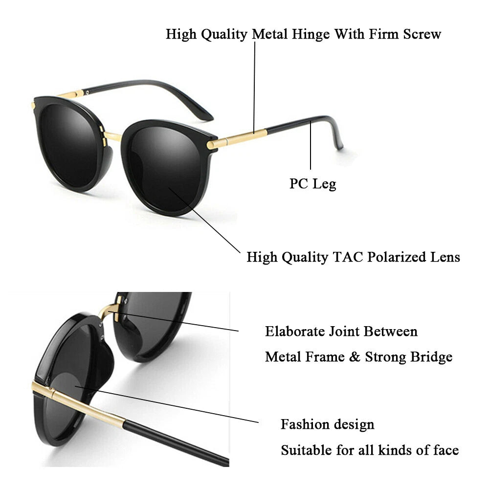 Women's Polarized Retro Sunglasses for Outdoor Driving