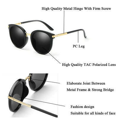 Women's Polarized Retro Sunglasses for Outdoor Driving