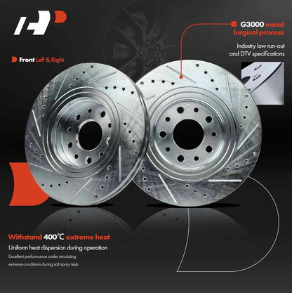 Front Side Drilled Brake Rotor for Ford Taurus Mercury Sable (2008–2009) S-54126