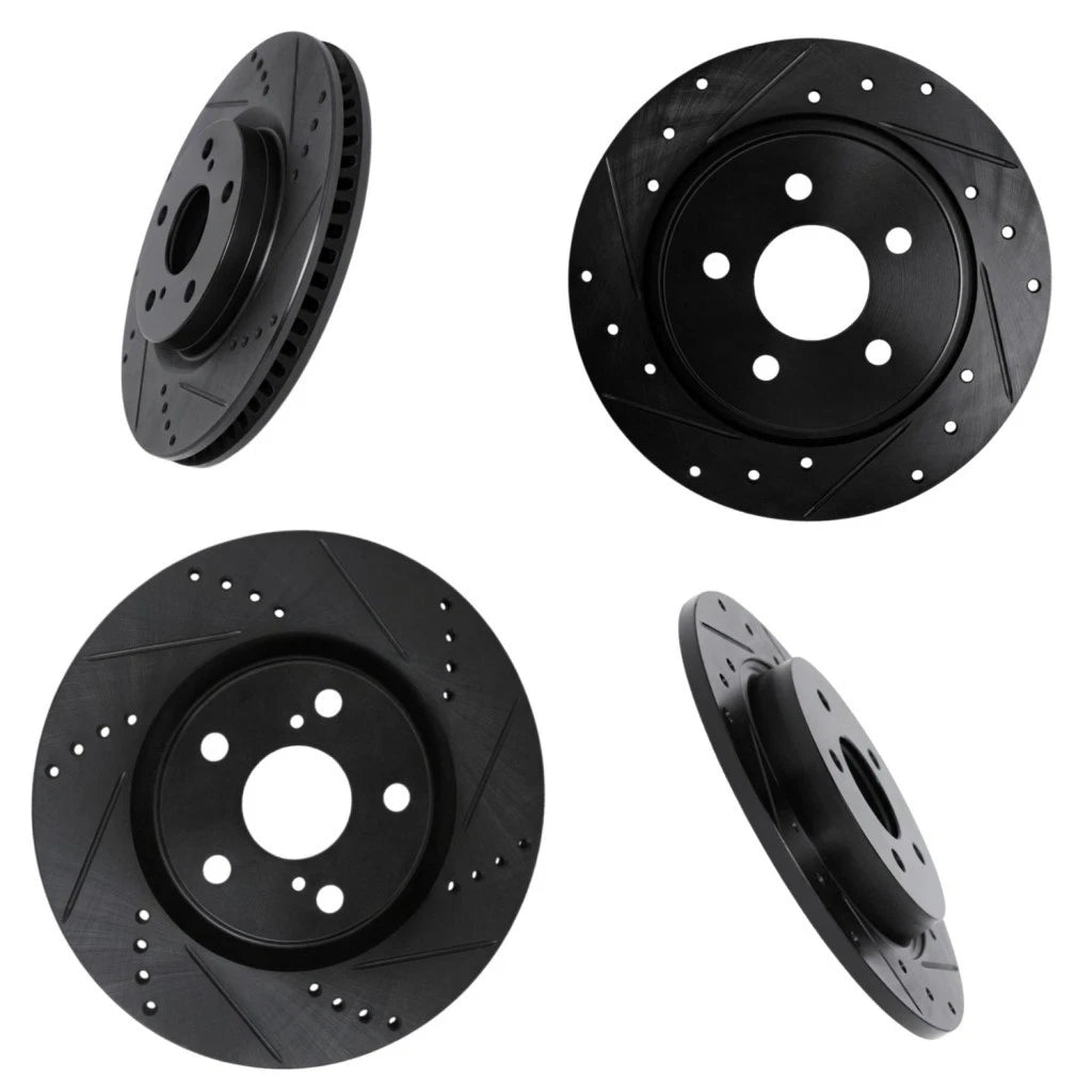 Rotor Set for Mazda CX-5 (2016–2018) ALX-PAU-DF-8004-80038-CLA1 Black Drilled Slotted