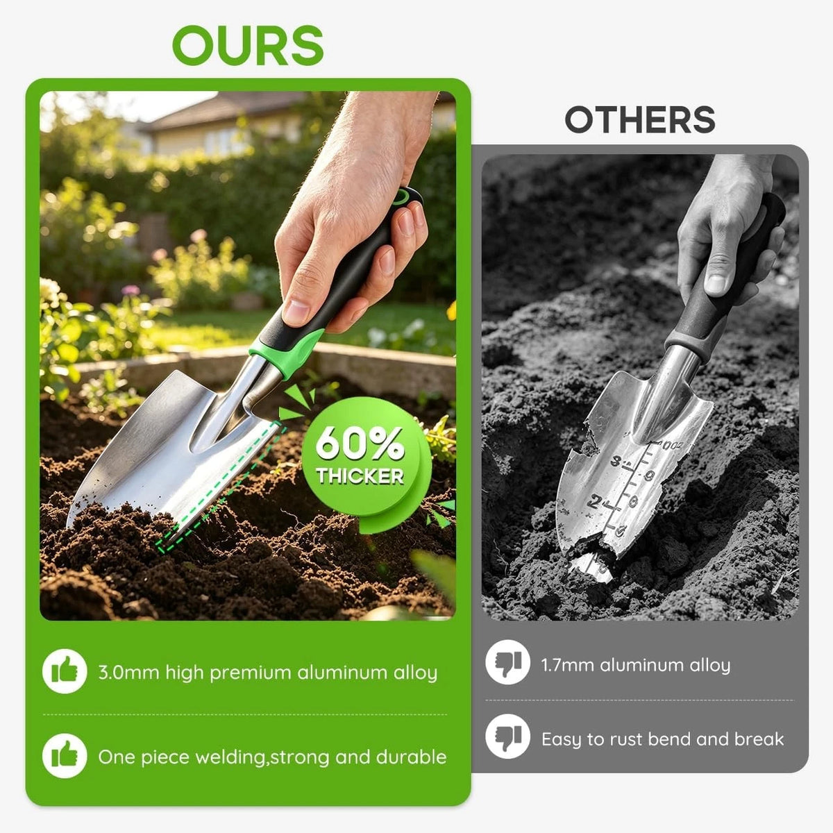 3X Aluminum Heavy Duty Gardening Tools Set for Garden Use