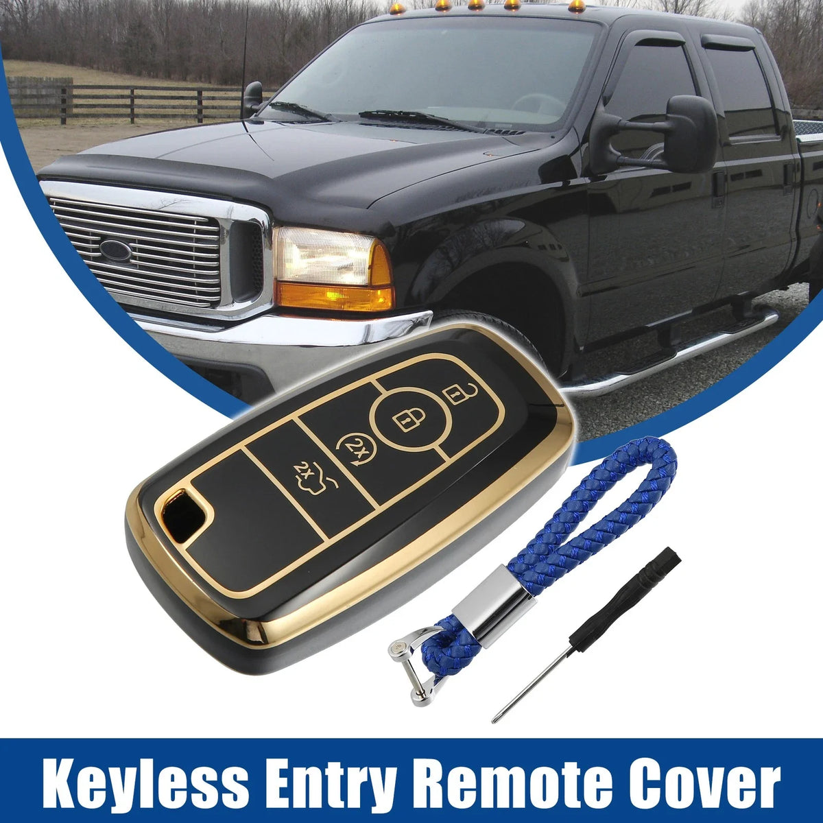 TPU 4 Button Keyless Entry Remote Cover for Ford Bronco (2021–2023)