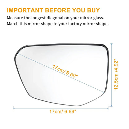 Heated Rearview Mirror Glass for Honda Civic (2016–2021) 76253TEAT01