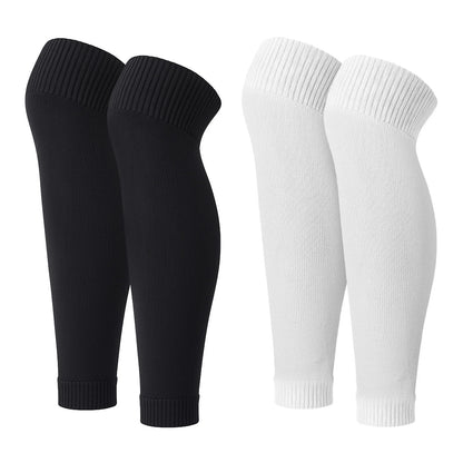 2 Pairs Precut Soccer Socks Grip for Soccer (14.57 inch, Black, White)