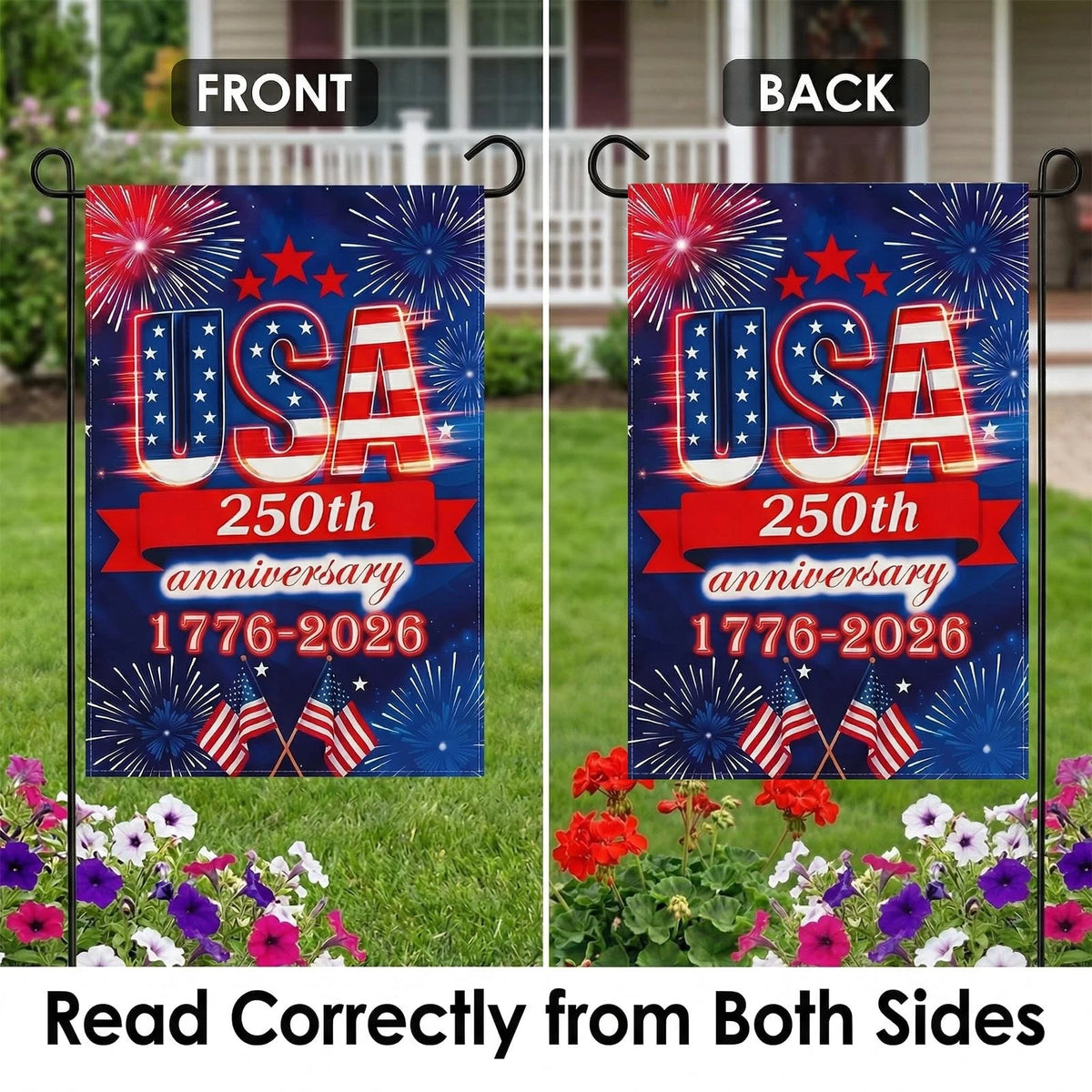 250th Anniversary Garden Flag for USA (12x18 inches)