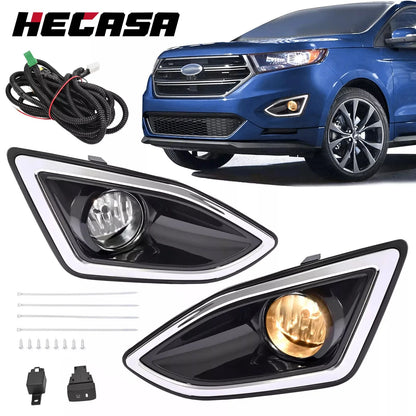 Set of 2 Fog Lights with Harness Switch Kit for Ford Edge (2015–2018)
