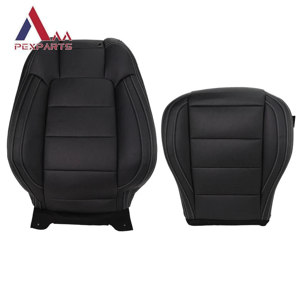 Set of 2 Front Bottom & Top Seat Covers for Ford Mustang (2015–2023) Black