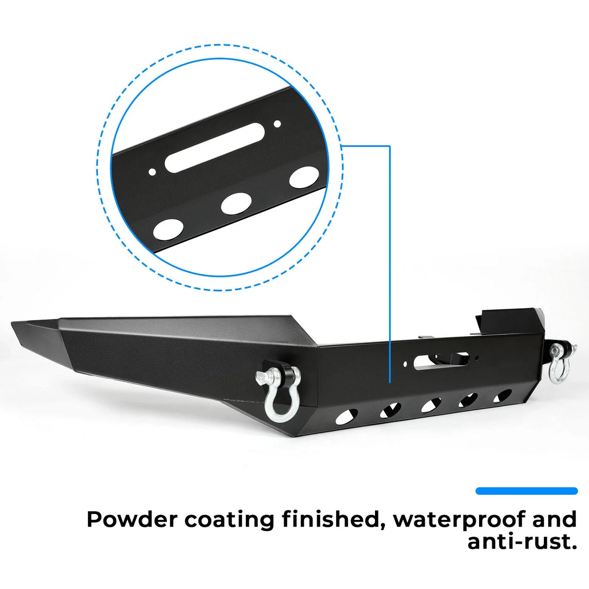 Steel Black Front Bumper with D-Rings for Jeep Grand Cherokee WJ (1999–2004)