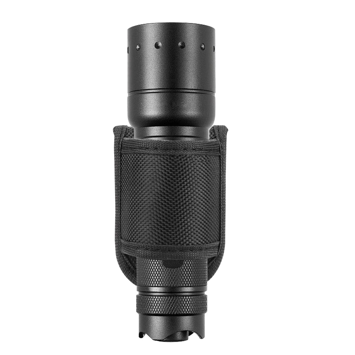 Flashlight Holster for Duty Belt, Open Top D Cell (1 Pack) - Black