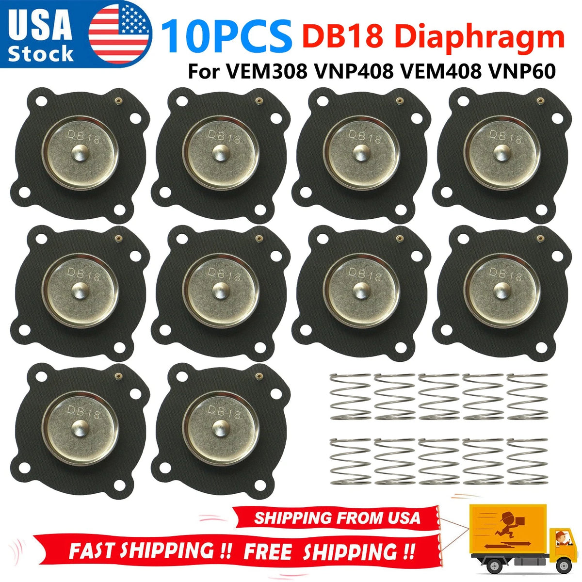10PCS Diaphragm Pneumatic Repair Kit for VEM308 VNP408 VEM408 VNP608