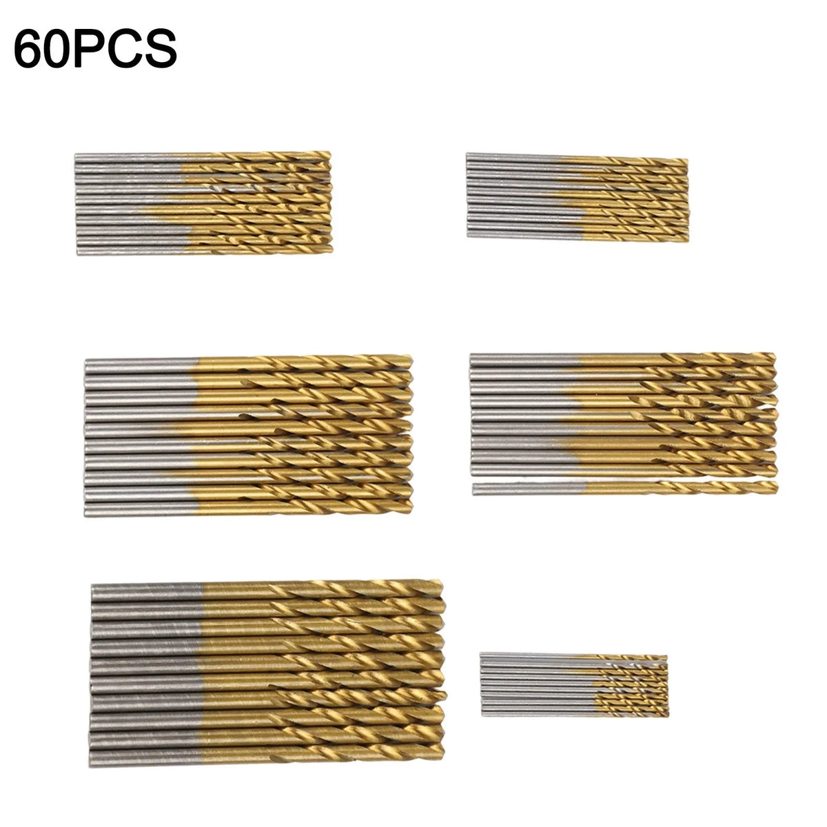 5060pcs Gold Coated HSS Drill Bits for Metal and Wood Drilling