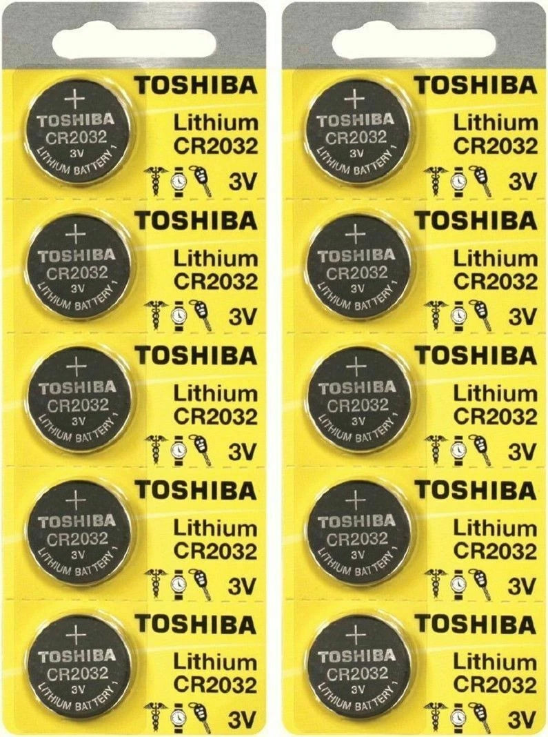 Set of 10 CR2032 Lithium 3V Batteries for Toshiba (Exp 2030)