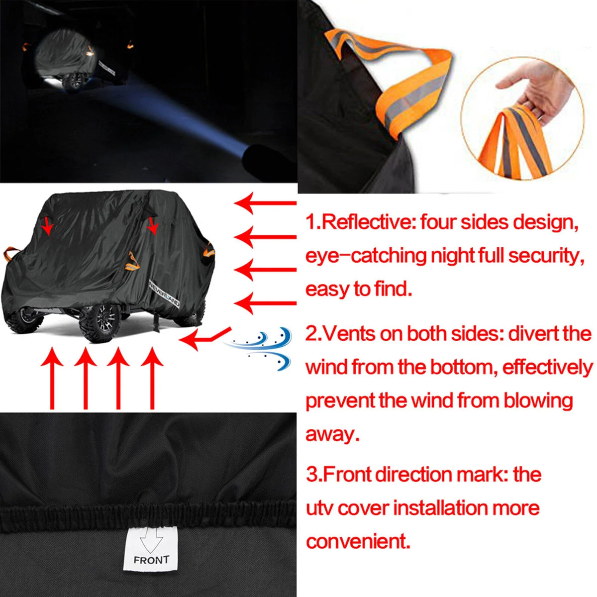 UV Rain Cover for Polaris RZR XP 4 S4 900 1000 (300D)
