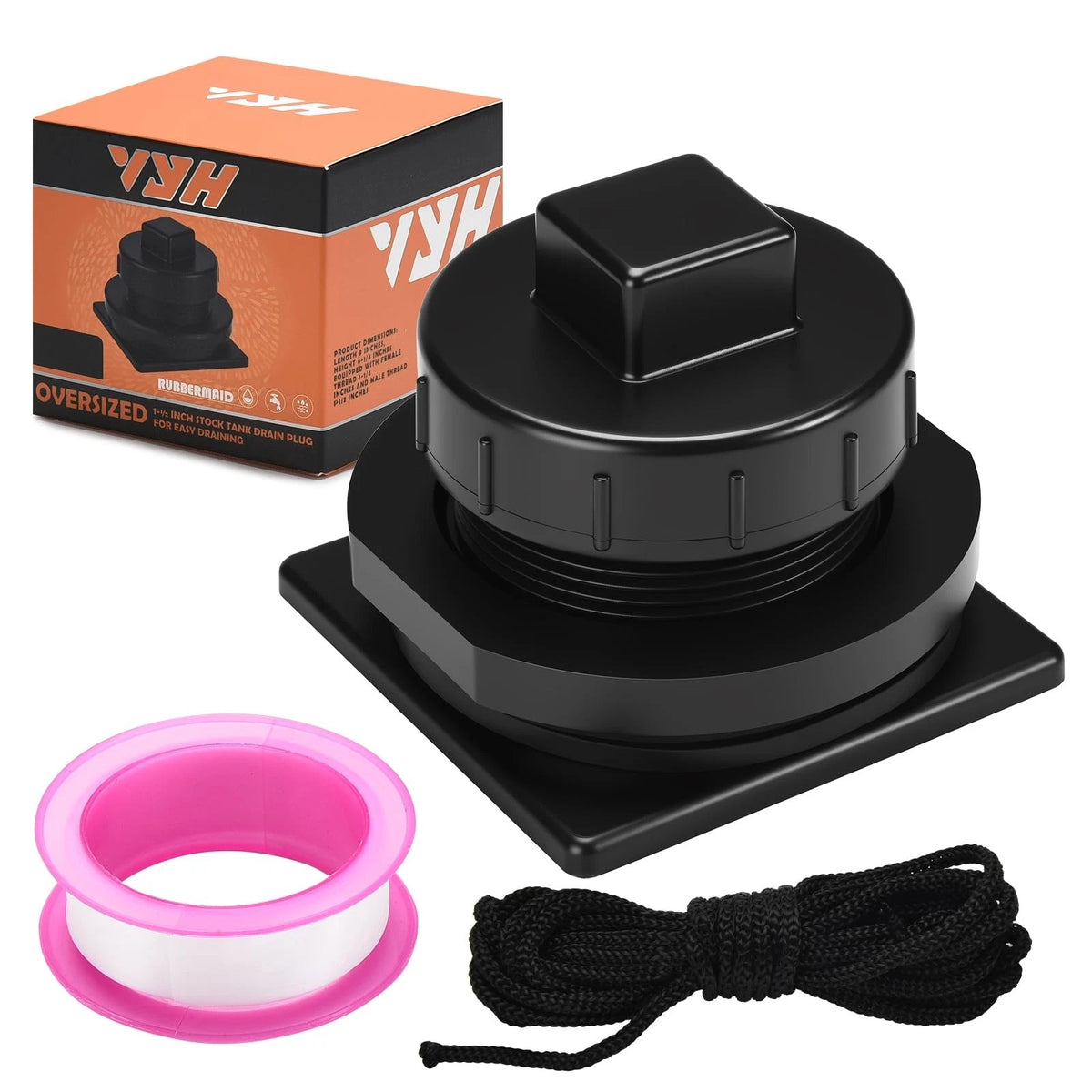 Stock Tank Drain Plug Kit for Rubbermaid 50, 70, 100, 150, 300 Gallon