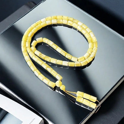 2X Yellow Amber Bead Bracelet for Unisex Necklace (Handmade)