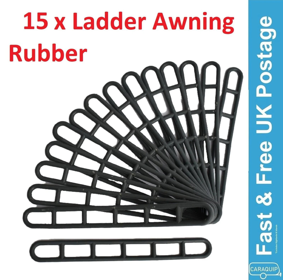 Rubber Ladder Band Strap for Gazebo Motorhome (210mm) - Set of 15