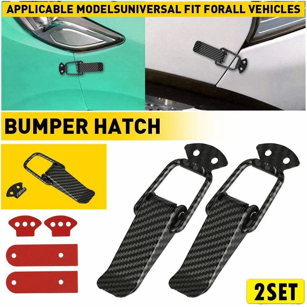 Set of 4 Quick Fiber Carbon Release Fasteners for Car Trunk Bumpers