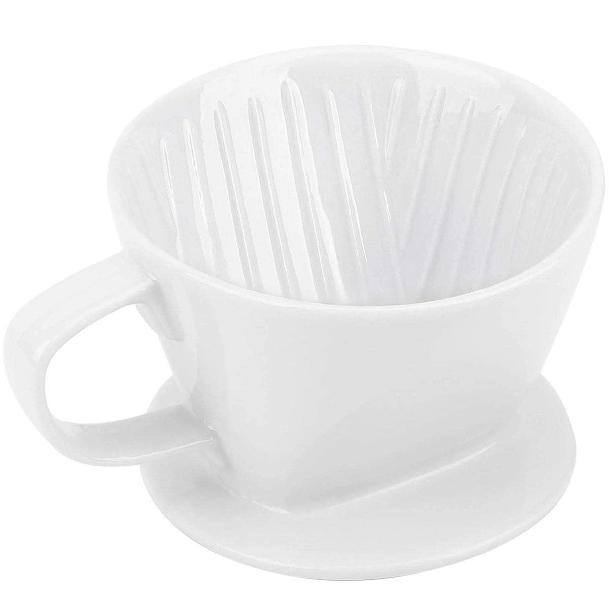 Single Cup White Ceramic Coffee Dripper for Pour Over Coffee Maker