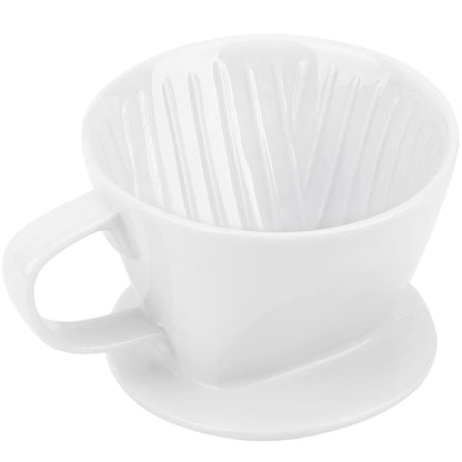 Single Cup White Ceramic Coffee Dripper for Pour Over Coffee Maker