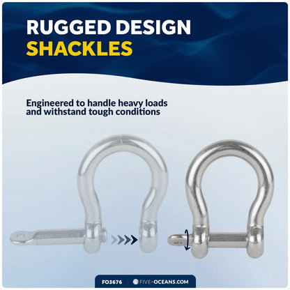 Set of 2 Screw Pin Anchor Shackles for Heavy Duty Applications (FO4508)