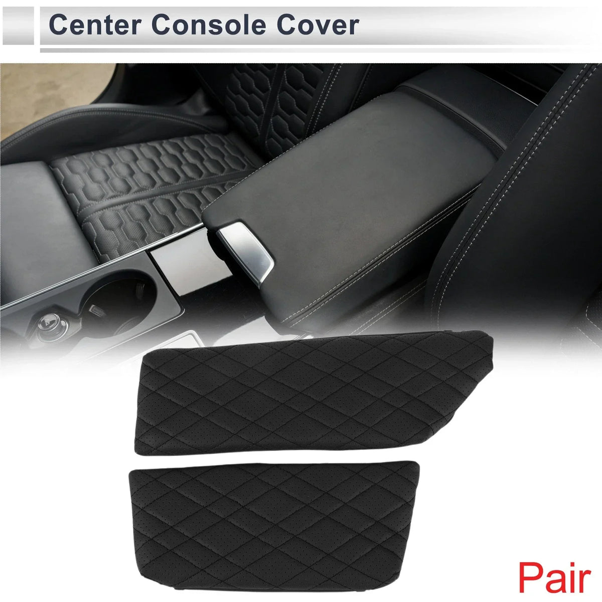 Center Console Cover with Storage Bag for BMW 5 Series (2011–2017) Black