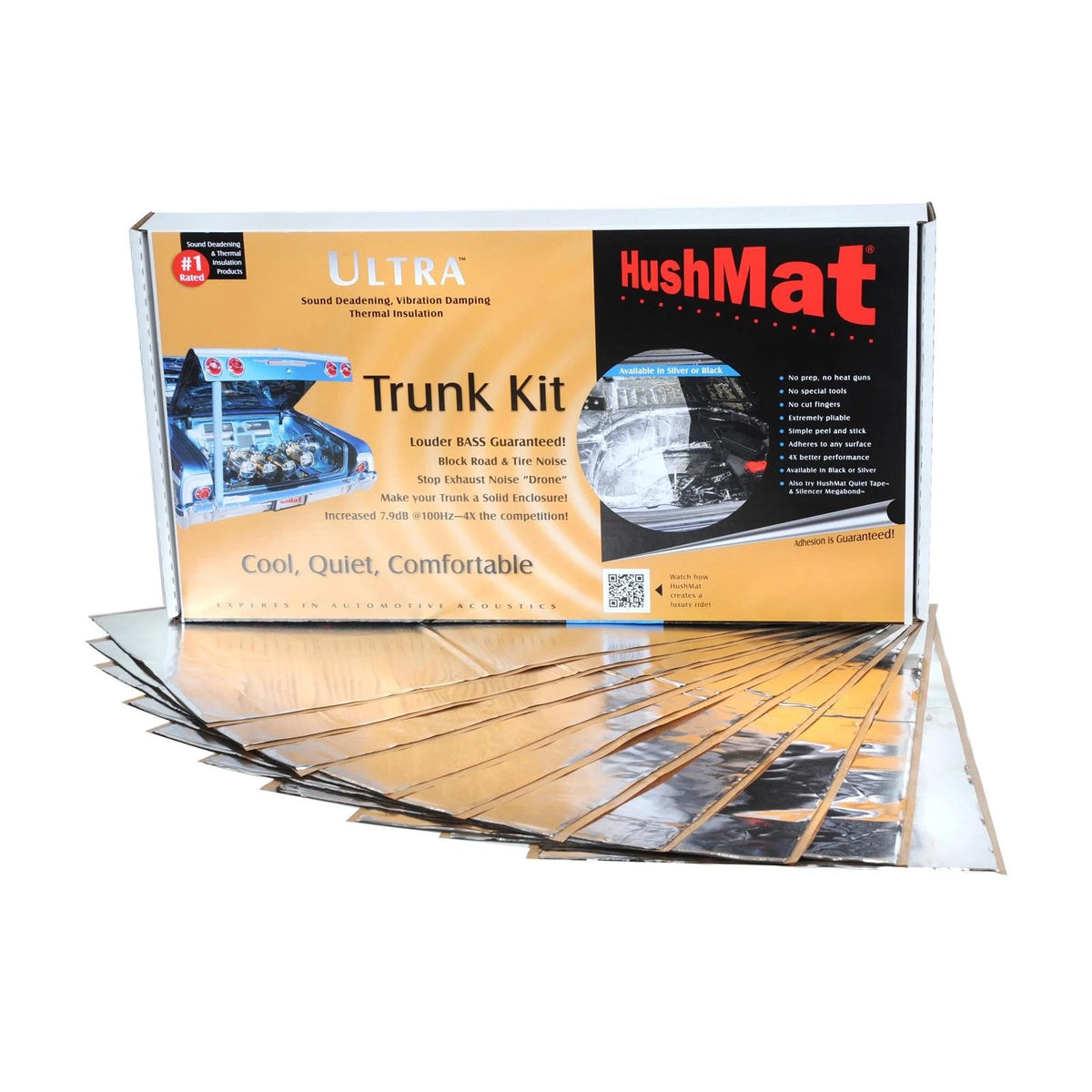 Hushmat Black Ultra Trunk Kit for - 12 Dampening Pads, 10300