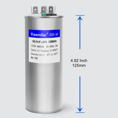 35/5 MFD Dual Run Capacitor for AC Units (370V/440V)