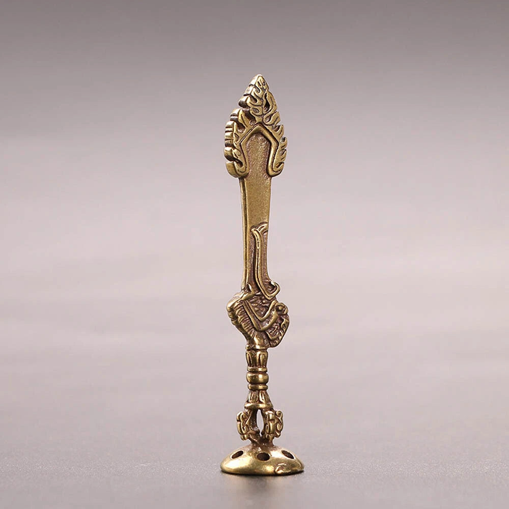 Brass Retro Sword Carving Smoking Pipe Tamper Tool for