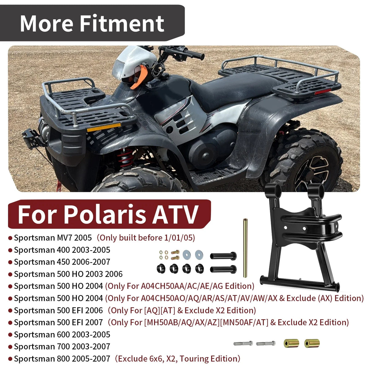Rear Lower Right A-Arm w/ Bushing Kit for Polaris Sportsman 400 (2003–2005) MV7