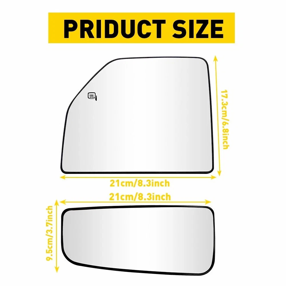 Upper+Lower Mirror Glass for Ford F-250 F-350 F-450 Super Duty (2008–2016)