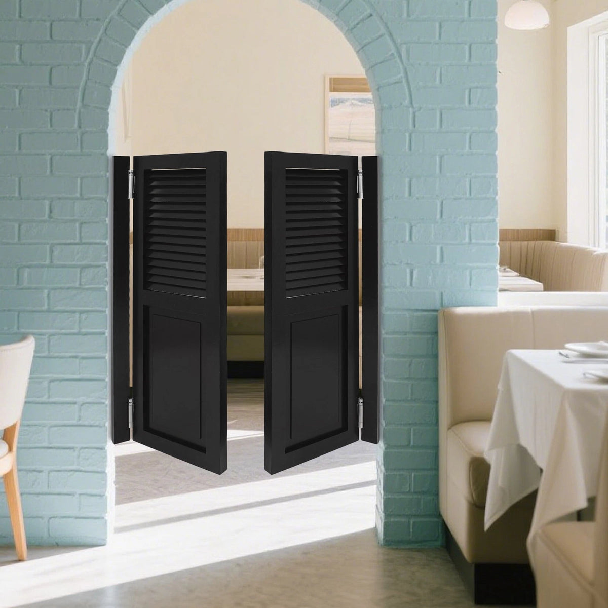 Partition Door for Interior Room Divider (80x100cm, Black)