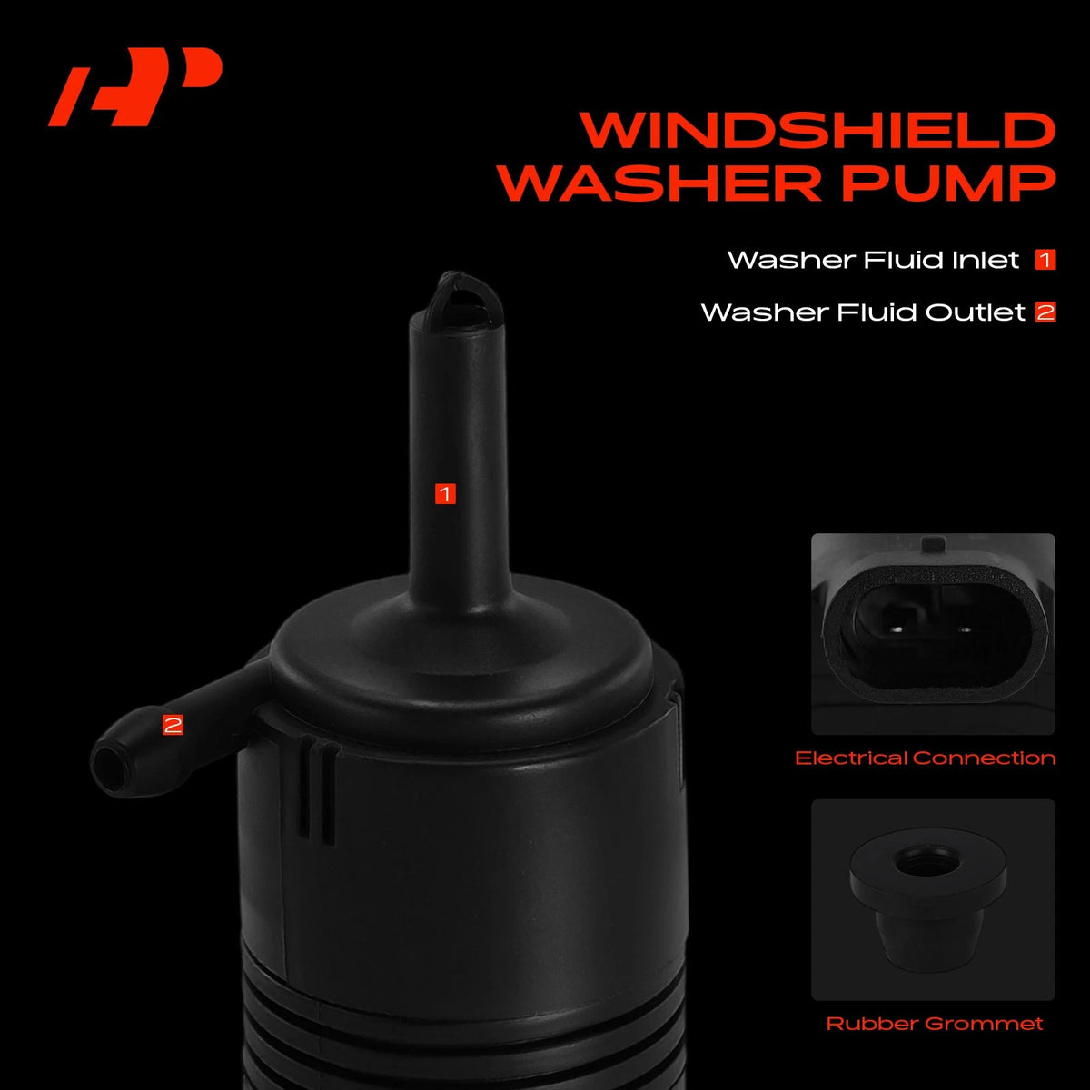 Windshield Washer Pump for GMC Chevy Buick (385232316A, 385-232316A)