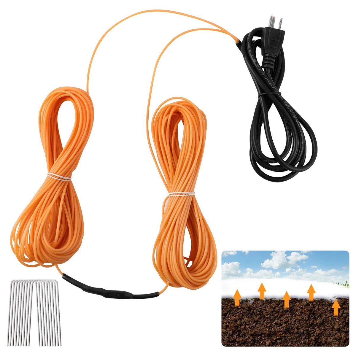 118Ft Soil Heating Cable with Thermostat for Garden Use (No Specific Years)