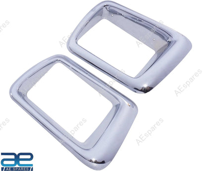Set of 2 Chrome Headlight Bezels for Mahindra Bolero Maxi Truck (0028651, 0028652)