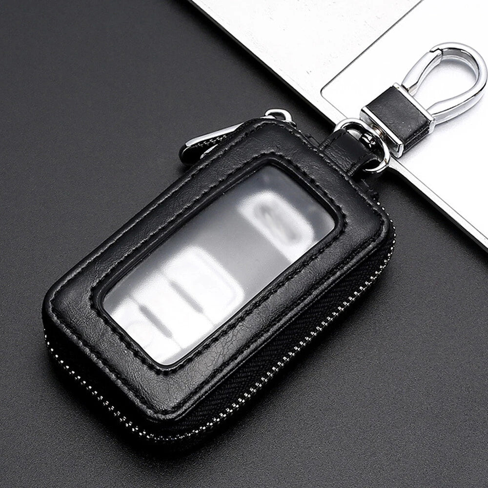 2X Leather Car Remote Key Fob Zipper Wallet Holder Case Cover