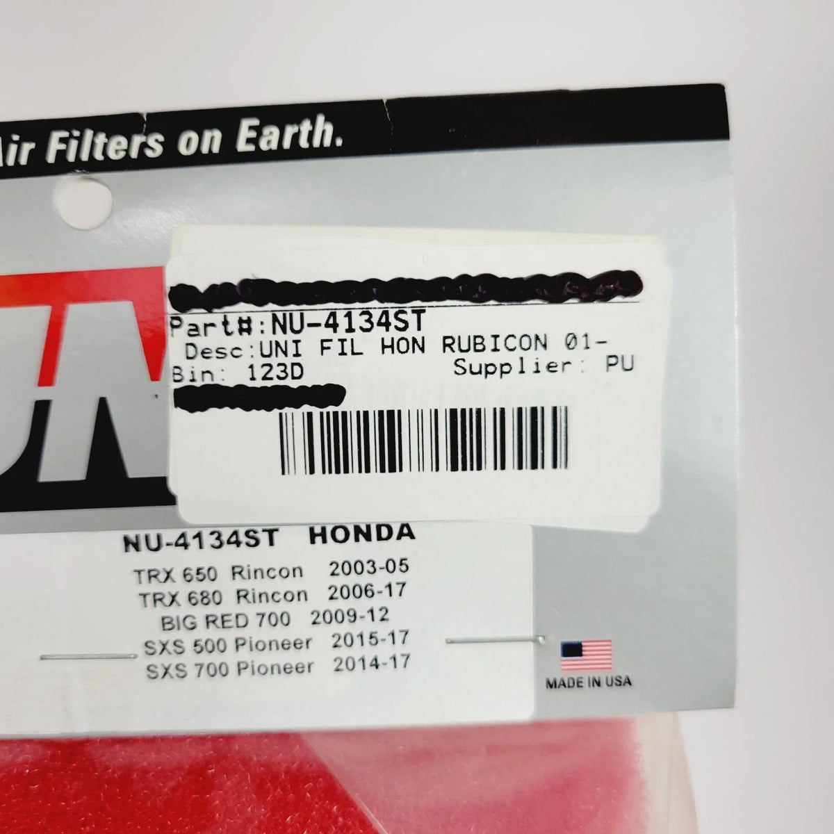 Uni-Filter Air Filter for Honda TRX 680 Rincon (2006–2017) PN NU-4134ST