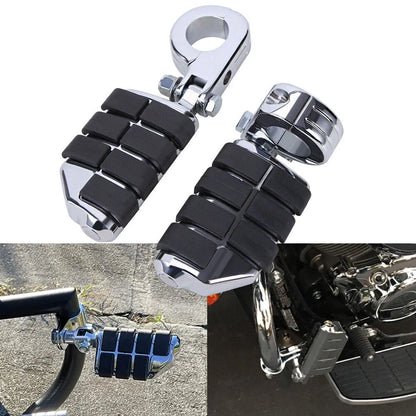 1.25" Chrome Adjustable Highway Short Mount Foot Pegs for Harley Touring
