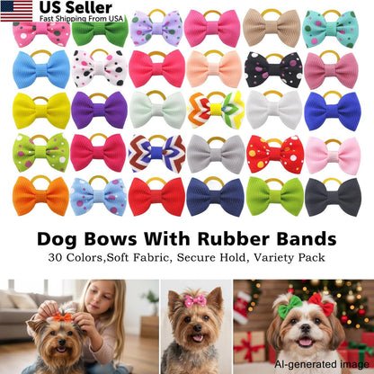 Set of 4 Mini Rubber Bands for Small Dogs (1.5 inches) - Multi-colored