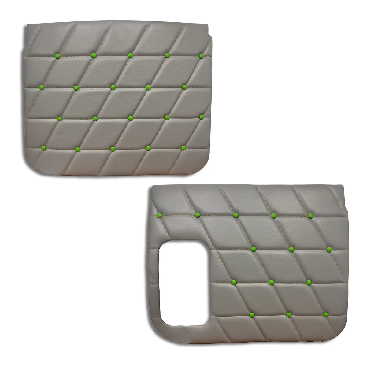 Set of 2 Door Panels for Classic FLD (21615933400131) Gray Lea Black Stitching