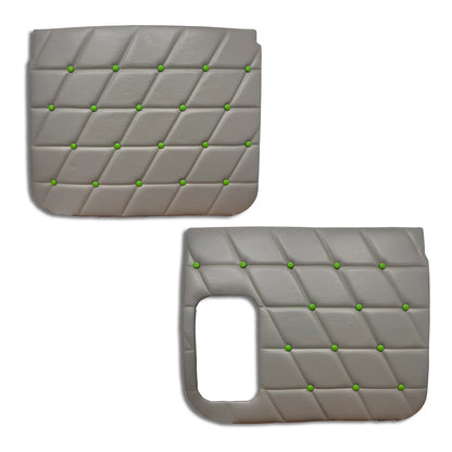 Set of 2 Door Panels for Classic FLD (21615933400131) Gray Lea Black Stitching