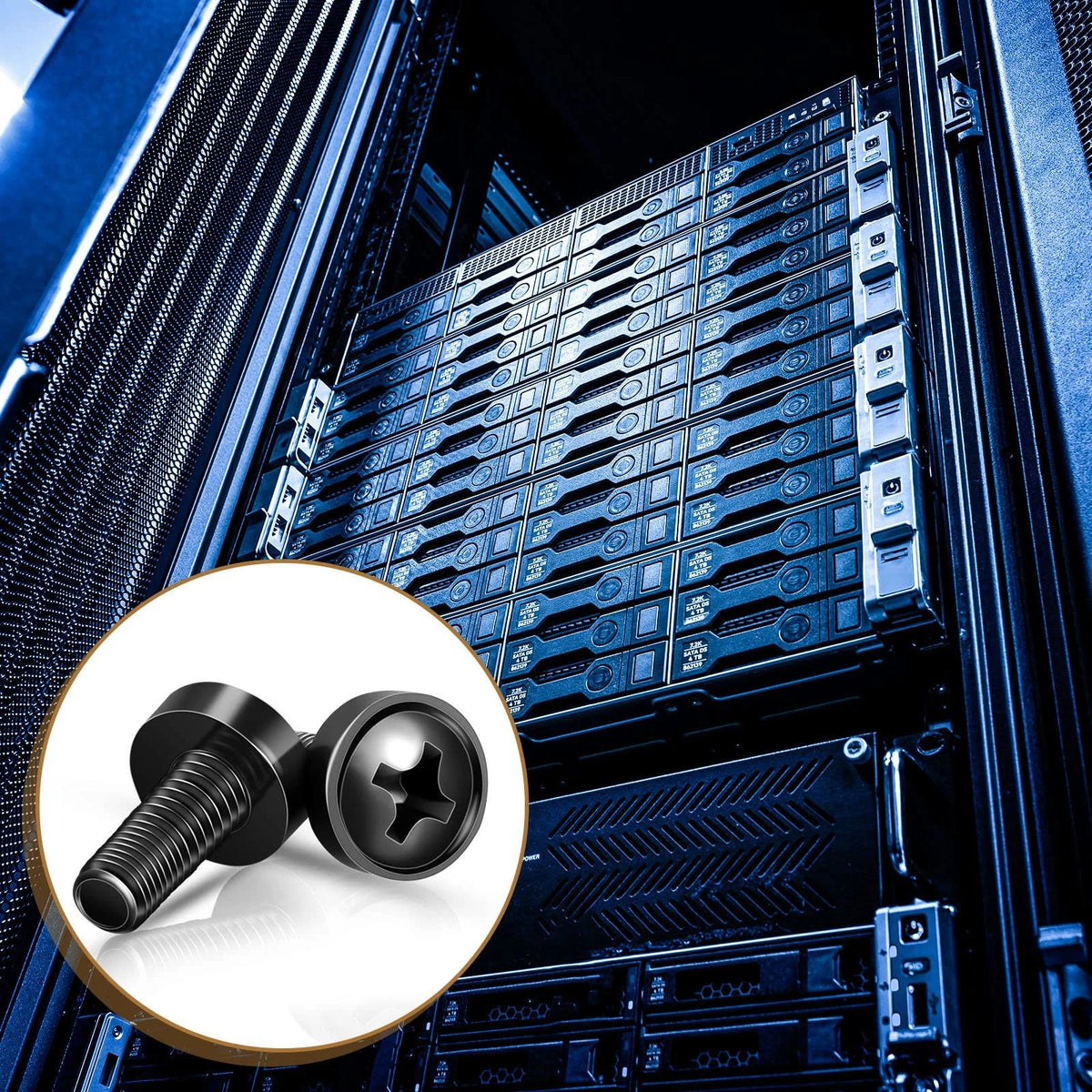 Set of 50 M6 x 16 mm Rack Mount Cage Nuts for Various Applications