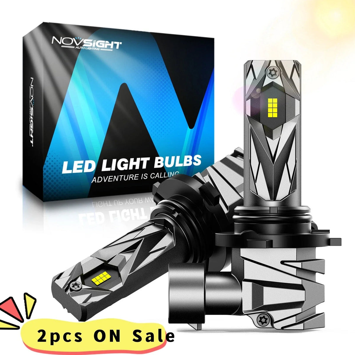 2X NOVSIGHT 9005 HB3 LED Headlight Bulbs for High Low Beam (16000LM, 60W)