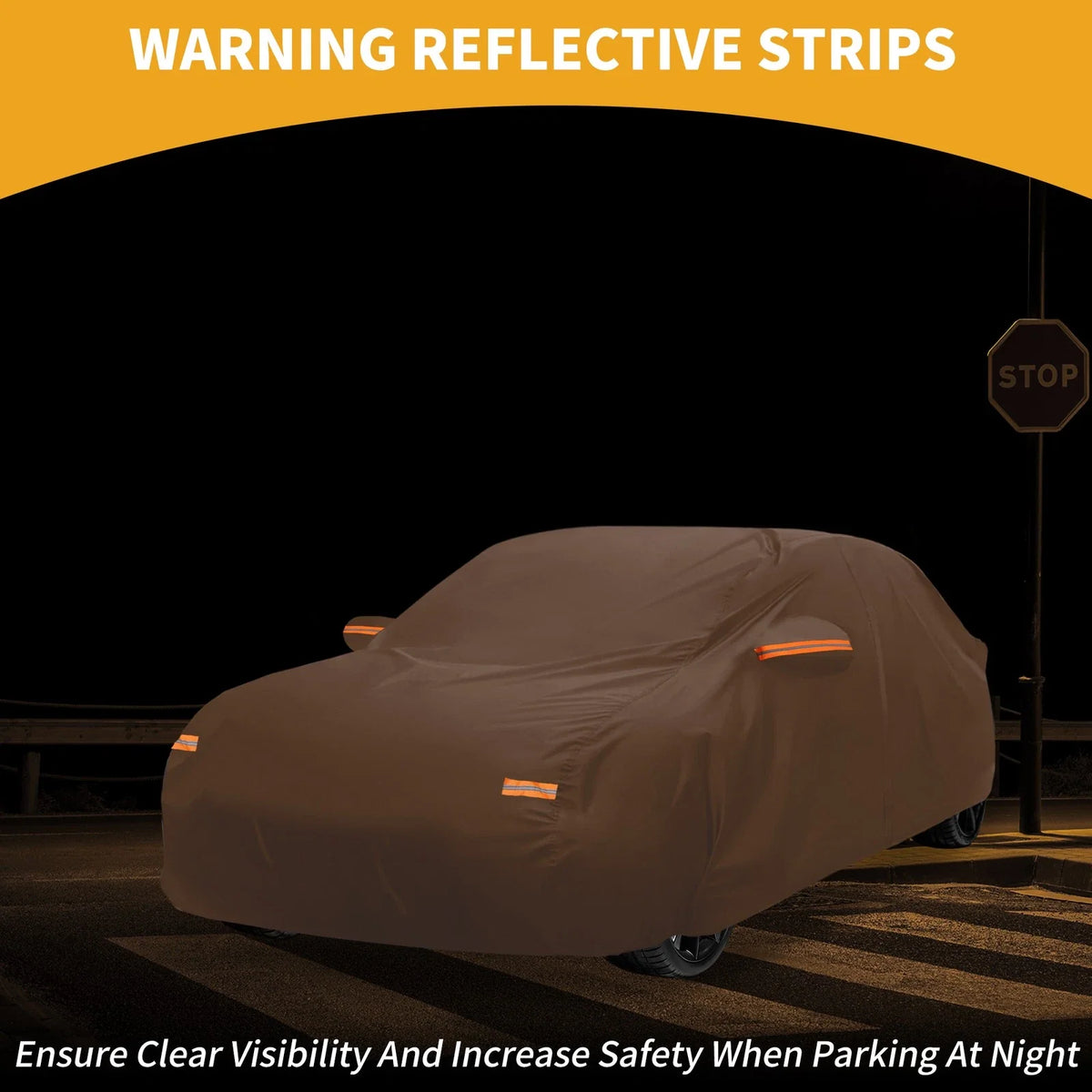 Waterproof Car Cover for Honda Accord (All Weather, Orange, Zipper)