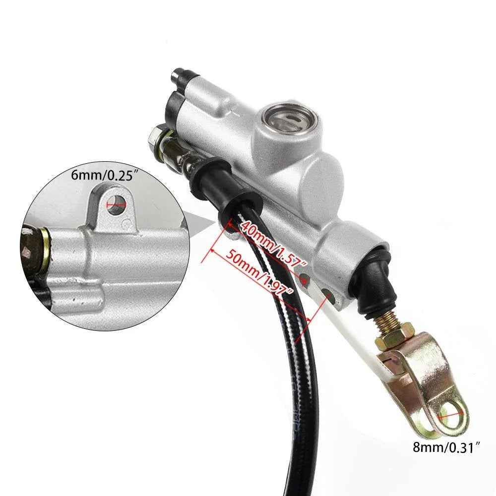 Hydraulic Rear Disc Brake Caliper Kit for Motorcycle (w/ Master Cylinder)