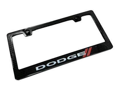 Stripe ABS Real Carbon Fiber License Plate Frame for Dodge (2015–2024)