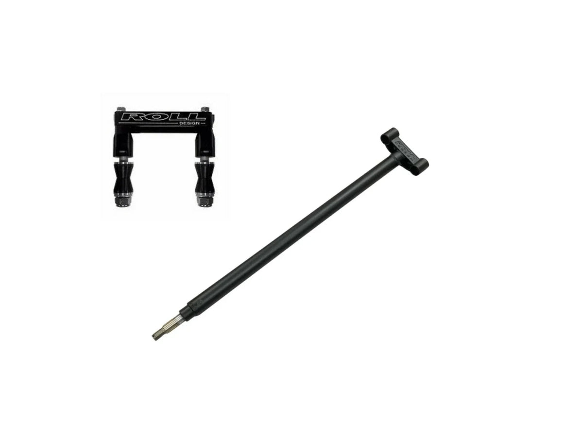Roll Design Black Extended Steering Stem Clamp Kit for Honda TRX250R (1986–1989)