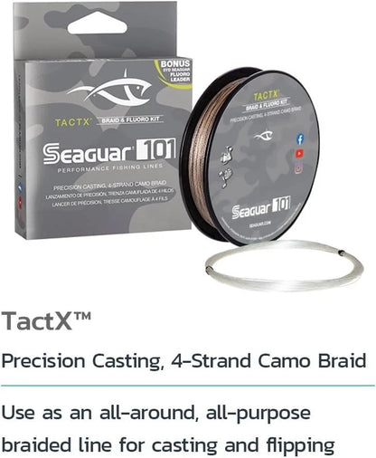20lb Braided Fishing Line & Fluoro Kit for TactX Camo (150yds)
