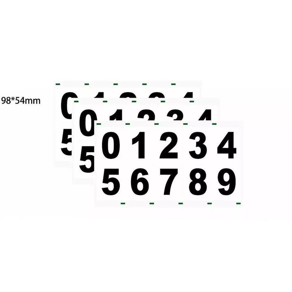 3Pcs 4 Inch Black Reflective Digital Mailbox Number Stickers